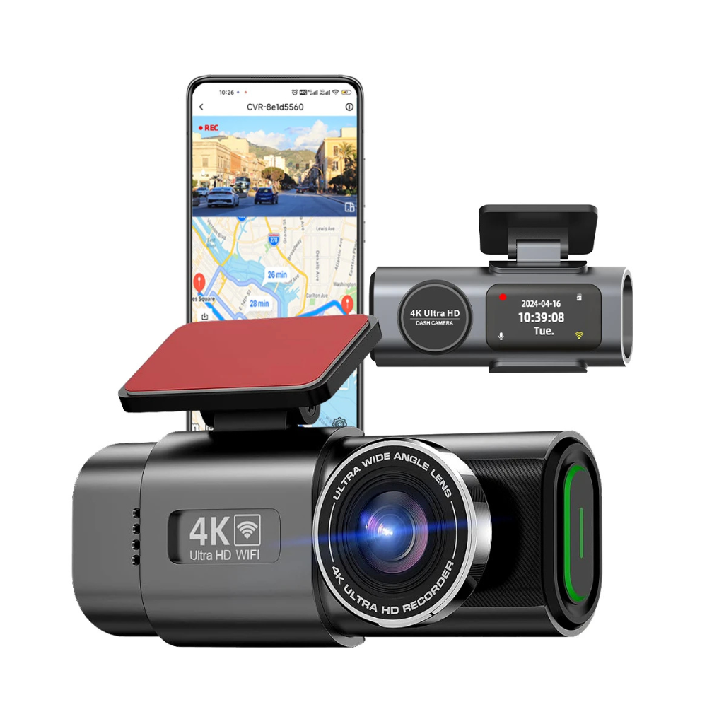 Dashcam Voiture 4K UHD Avant & Arrière avec GPS et WiFi