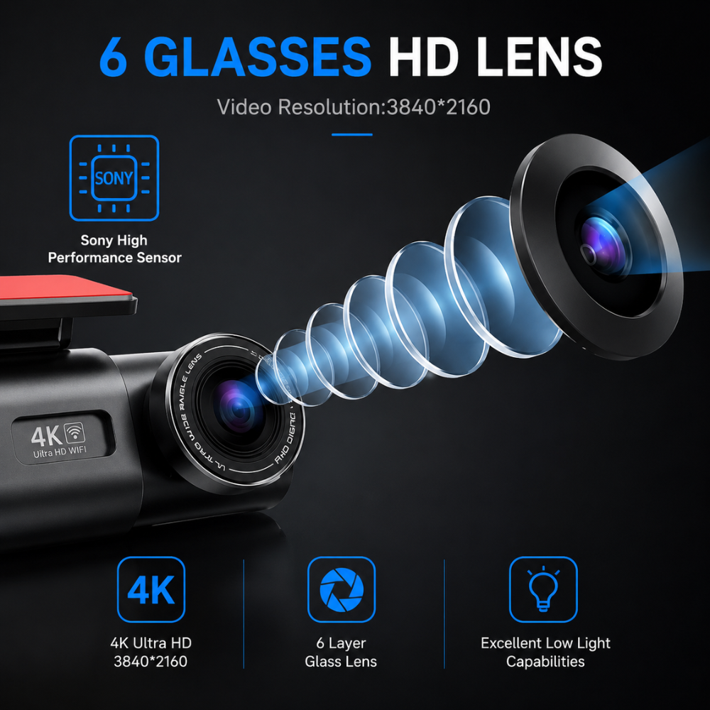 Dashcam rétroviseur avec large vision