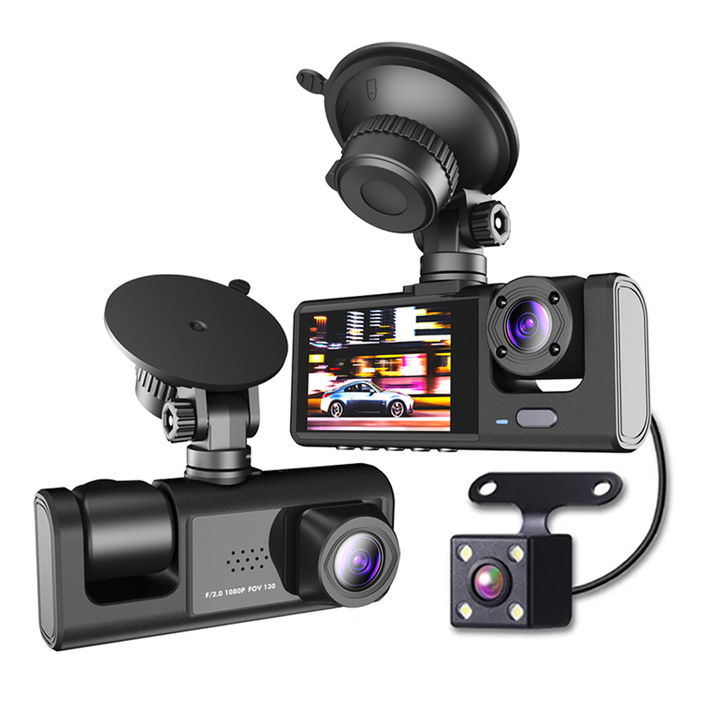 Dashcam Voiture Full HD 1080P Caméra Avant et Arrière Étanche Caméra  Embarquée
