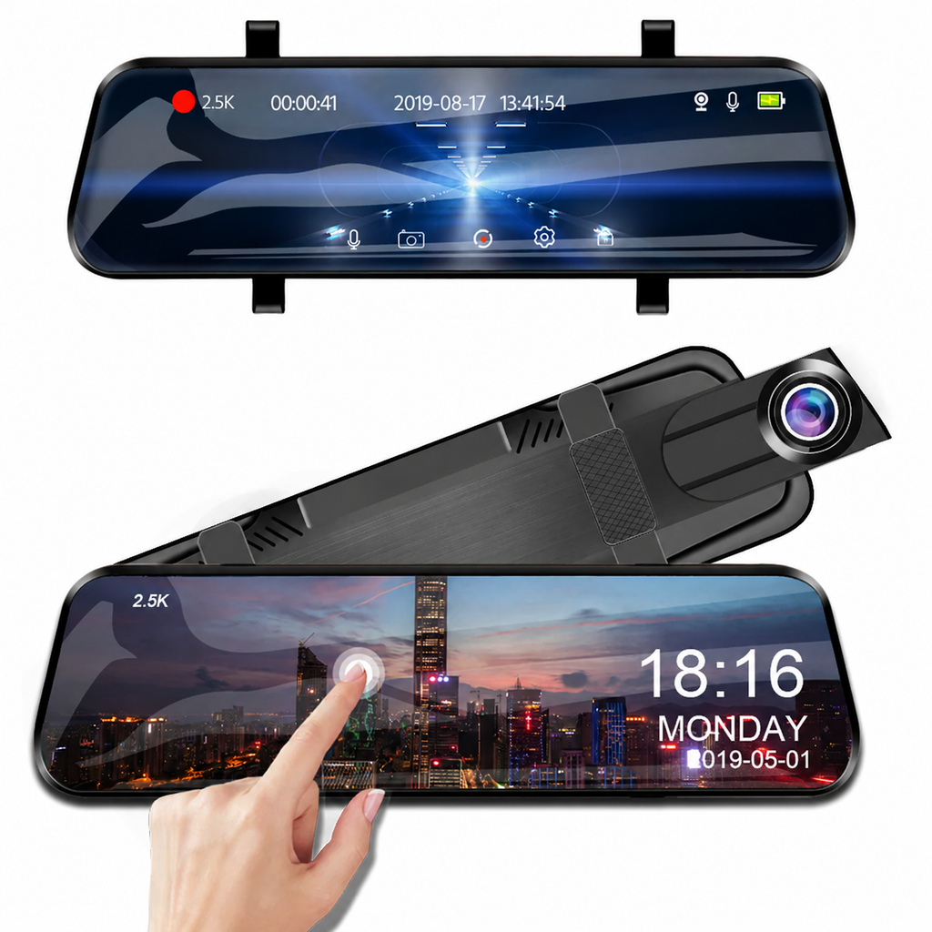 Dashcam Rétroviseur 2.5K WiFi avec Écran Tactile 10