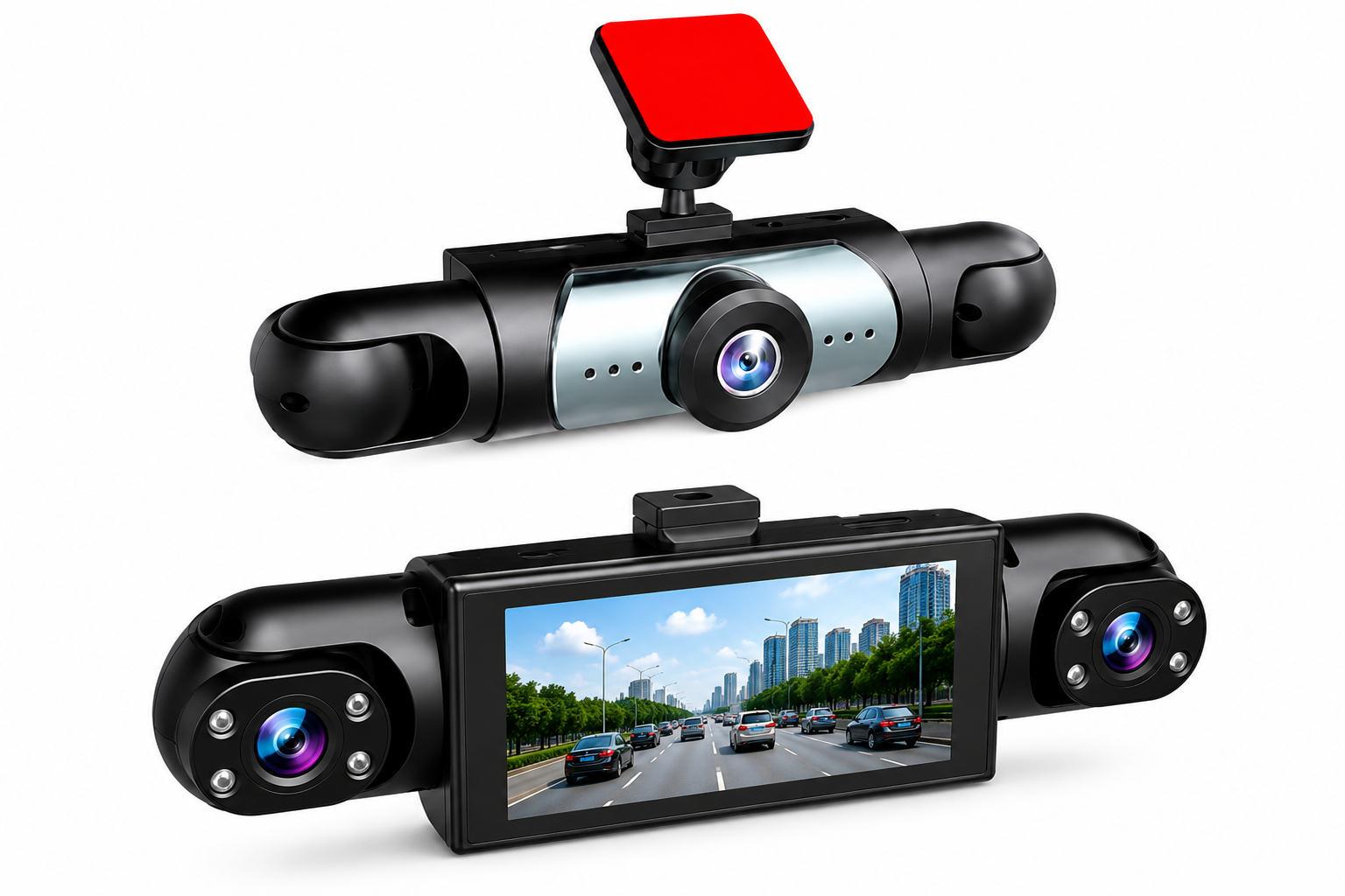 Dashcam Voiture 4 Canaux 1080P 360° Avant Arrière Vision Nocturne