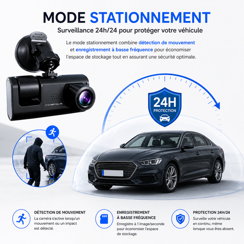 Dashcam Voiture 1080P avec Vision Nocturne