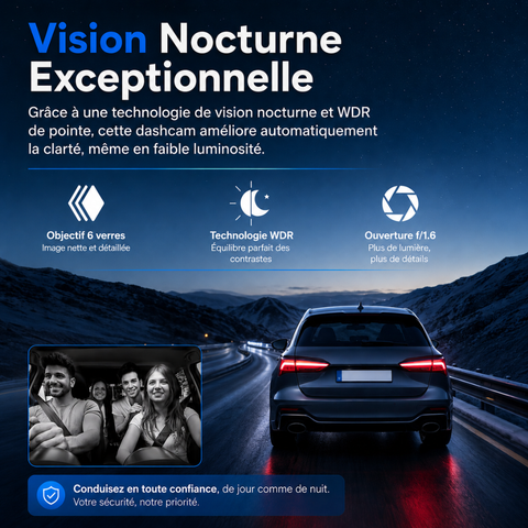 Dashcam Voiture Avant + Intérieur WiFi Full HD 1080P